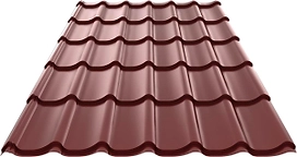 Металлочерепица Таврос коричневая 2250x1100 мм