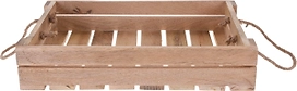 Поднос большой деревянный 46x30x10 см бежевый