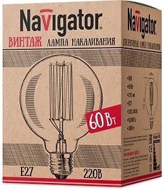 Лампа накаливания Navigator NI-V-G95 Е27 60 Вт 210 лм шар