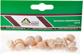 Мебельная заглушка древесина светло-коричневая 10 мм 25 шт