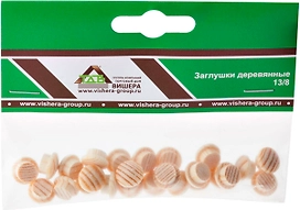 Мебельная заглушка древесина светло-коричневая 8 мм 25 шт