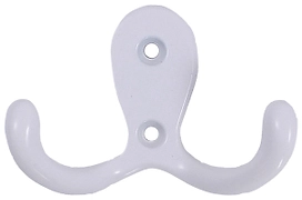 Крючок мебельный Larvij двойной белый 