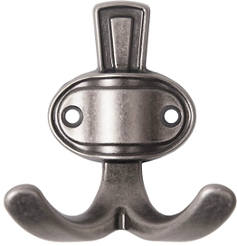 Крючок мебельный BOYARD BARON двойной старинный цинк