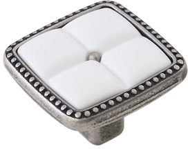 Мебельная ручка - кнопка BOYARD BELLE старинный цинк 96 мм