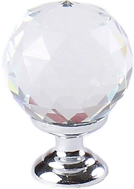 Мебельная ручка-кнопка Larvij L4.KNOB07TR прозрачный хром