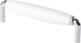 Мебельная ручка-скоба Larvij Лион  белый-хром 128 мм