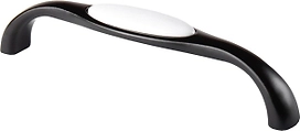 Мебельная ручка-скоба Larvij Женева черный-белый 128 мм 