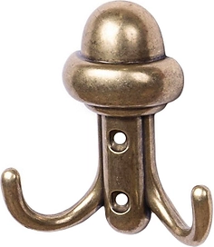 Крючок мебельный Larvij N05SMALL двойной бронза