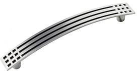 Мебельная ручка-скоба BOYARD сатиновый хром/черный матовый 96 мм