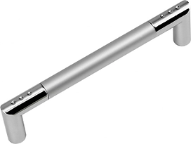 Мебельная ручка-скоба BOYARD хром полированный/сатиновый 160 мм