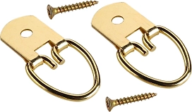 Петля-подвес усиленная для картины, фоторамки, латунь 2 шт