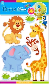 Наклейки декоративные Room Decor Bestkom Зоопарк 3D 29x41 мм 8 шт