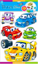 Наклейки декоративные Room Decor Bestkom Машинки 3D 29x41 мм 6 шт