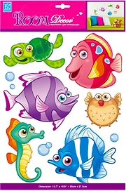 Наклейки декоративные Room Decor Подводный мир 35x27,5 см влагостойкие