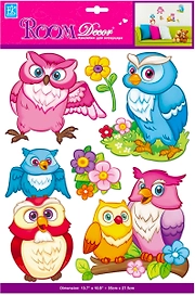 Наклейки декоративные Room Decor Совуньи 35x27,5 см влагостойкие