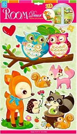 Наклейка декоративные Room Decor Зверята 41x29 см влагостойкие