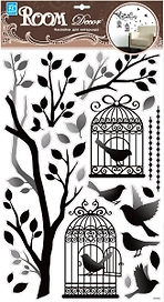 Наклейки декоративные Room Decor Птички 50x32 см влагостойкие