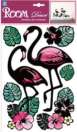 Наклейка-голограмма декоративная Room Decor Фламинго 30x21 см влагостойкая
