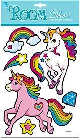 Наклейка-голограмма декоративная Room Decor Единороги 30x21 см влагостойкие