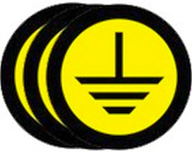 Наклейка информационная REXXON Заземление 8х8х8 см