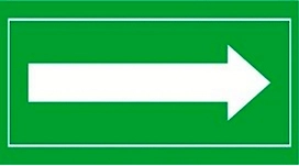 Наклейка информационная REXXON Стрелка зеленая 10х30 см
