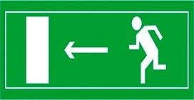 Наклейка информационная REXXON Налево 10х30 см