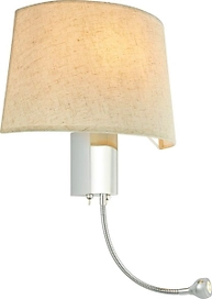 Бра 204245 ткань, металл 40 Вт бежевое