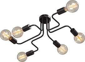 Потолочная люстра Vitaluce V4196-1/6PL черная 6ХE27Х40Вт