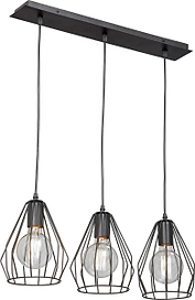 Подвесная люстра Vitaluce V4383-1/3S черная 3ХE27Х60Вт