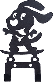 Крючок универсальный FIREWOOD Щенок на скейте черный 130х100х30 мм 