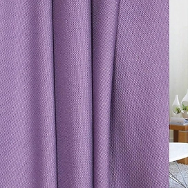 Ткань портьерная 96666 лен блэкаут 280 см фиолетовая