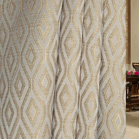 Ткань портьерная 101693 жаккард блэкаут 145 см серебристая