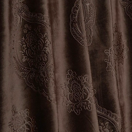 Ткань портьерная 111707 бархат блэкаут 280 см коричневая