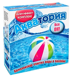 Средство для бассейна Акватория Дуал-эффект-Комплекс 2 компонента 500 мл+1 кг