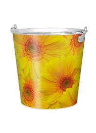 Ведро оцинкованное с принтом "герберы" 5 литров