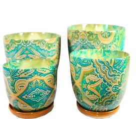 Кашпо Бочонок 1с блюдцем миксD13 H10,5