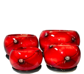 Кашпо Шар 3с блюдцем миксD13 H13