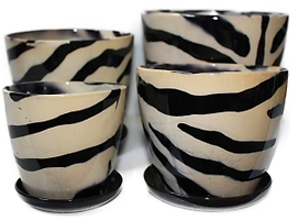 Кашпо Венус 3с блюдцем миксD19 H15,5