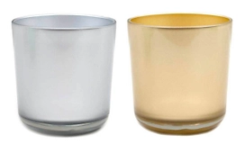 Кашпо стеклянное CLAUDIA металлик H13,5 D13см