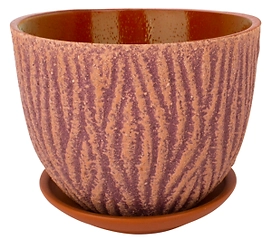 Горшок керамический Кора фиолетовый с поддоном D15 H11