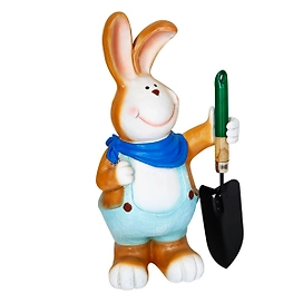 Фигура садовая Заяц в платке с лопатой 55 см
