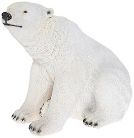 Фигура декоративная Медведь сидячий белый 20 см