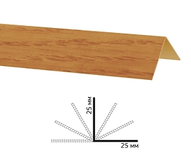 Угол универсальный Декопласт дуб червонный 25х25 мм
