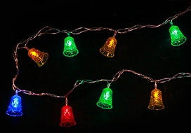 Внутренняя светодиодная гирлянда SH Lights "Колокольчики" разноцветная 2,9 м