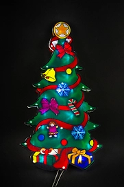 Двухстороннее панно Елка 20 LED холодный белый 45х25 см