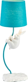Лампа настольная 17x17x51 см Заяц белая/синяя