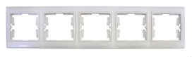 Рамка 5 постов LUMINA горизонтальная белая