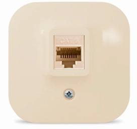 Розетка компьютерная FLOS RJ45 CAT6 кремовая