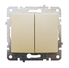 Выключатель СП 2-клавишный LUMINA без индикатора крем