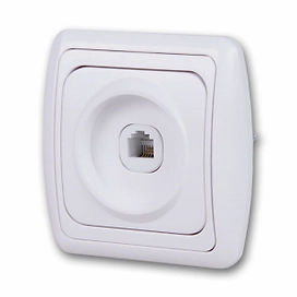 Розетка Дельта телефонная белая СП